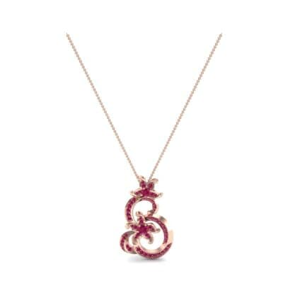 Plumeria Ruby Pendant (1.11 CTW) Perspective View
