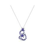 Plumeria Blue Sapphire Pendant (1.11 CTW) Perspective View