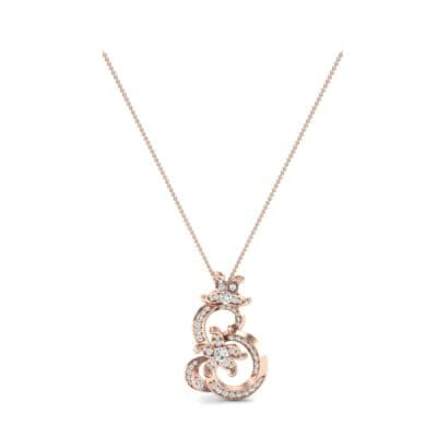 Plumeria Diamond Pendant (0.8 CTW) Perspective View