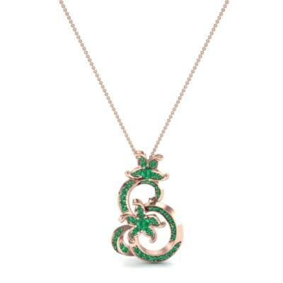 Plumeria Emerald Pendant (1.11 CTW) Top Dynamic View