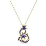 Plumeria Blue Sapphire Pendant (1.11 CTW) Top Dynamic View