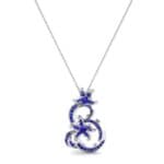 Plumeria Blue Sapphire Pendant (1.11 CTW) Top Dynamic View