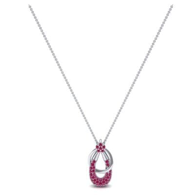 Double Hoop Ruby Pendant (0.56 CTW) Perspective View