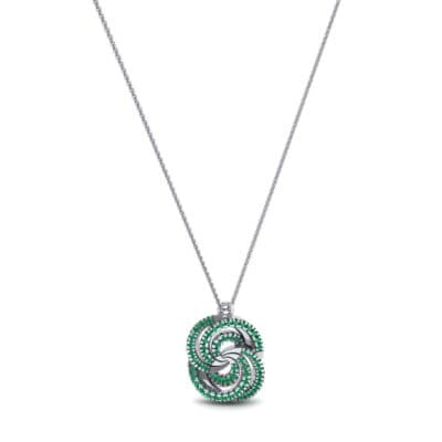 Micro-Pave Emerald Whirl Pendant (0.65 CTW) Perspective View