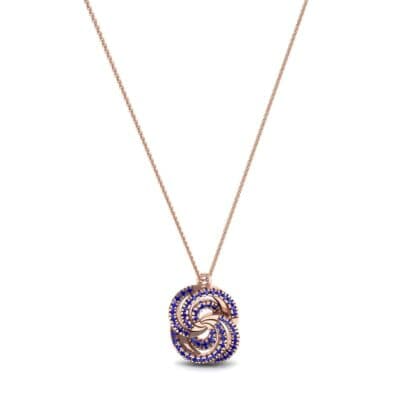 Micro-Pave Blue Sapphire Whirl Pendant (0.65 CTW) Perspective View