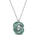 Micro-Pave Emerald Whirl Pendant (0.65 CTW) Top Dynamic View