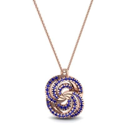 Micro-Pave Blue Sapphire Whirl Pendant (0.65 CTW) Top Dynamic View