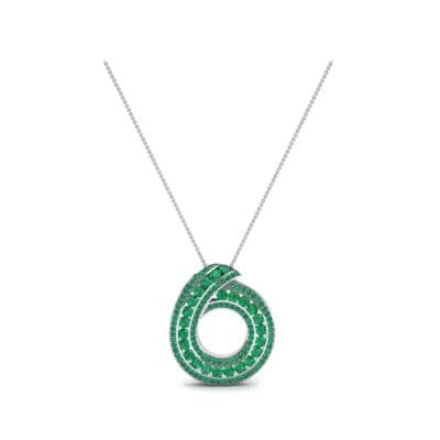 Painted Circle Emerald Pendant (4.22 CTW) Perspective View