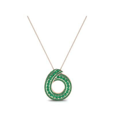 Painted Circle Emerald Pendant (4.22 CTW) Perspective View