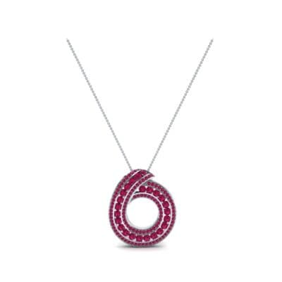 Painted Circle Ruby Pendant (4.22 CTW) Perspective View