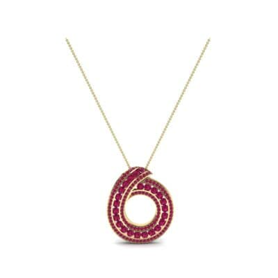 Painted Circle Ruby Pendant (4.22 CTW) Perspective View