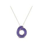 Painted Circle Blue Sapphire Pendant (4.22 CTW) Perspective View