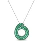 Painted Circle Emerald Pendant (4.22 CTW) Top Dynamic View