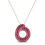 Painted Circle Ruby Pendant (4.22 CTW) Top Dynamic View