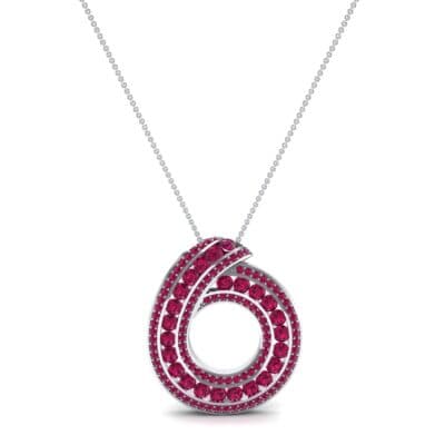 Painted Circle Ruby Pendant (4.22 CTW) Top Dynamic View