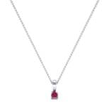 Compass Point Ruby Solitaire Pendant (0.22 CTW) Perspective View