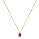Petite Compass Point Ruby Solitaire Pendant (0.22 CTW) Perspective View