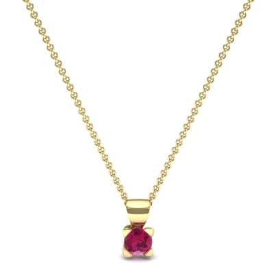 Petite Compass Point Ruby Solitaire Pendant (0.22 CTW) Top Dynamic View