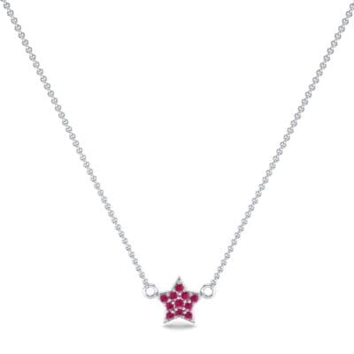 Pave Star Ruby Pendant (0.135 CTW) Perspective View