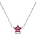 Pave Star Ruby Pendant (0.135 CTW) Top Dynamic View