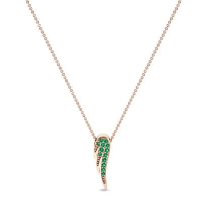 Angel Wing Emerald Pendant (0.22 CTW) Perspective View