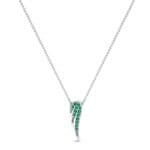 Angel Wing Emerald Pendant (0.22 CTW) Perspective View