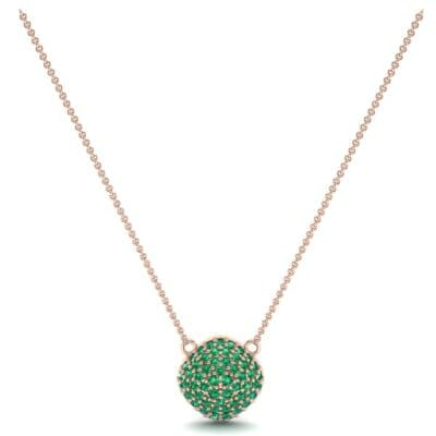 Pave Tilted Cushion Emerald Pendant (0.9 CTW) Perspective View