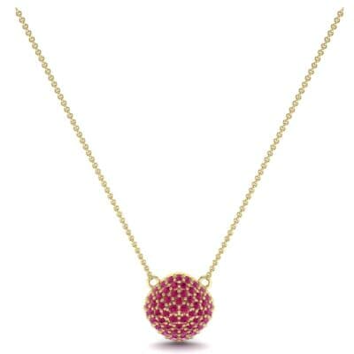 Pave Tilted Cushion Ruby Pendant (0.9 CTW) Perspective View