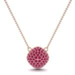 Pave Tilted Cushion Ruby Pendant (0.9 CTW) Top Dynamic View
