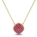 Pave Tilted Cushion Ruby Pendant (0.9 CTW) Top Dynamic View