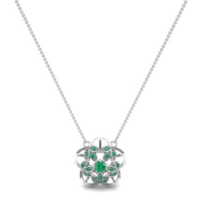 Cut Out Flower Emerald Pendant (0.49 CTW) Perspective View