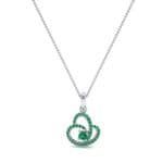 Rolling Curve Emerald Pendant (0.7 CTW) Perspective View