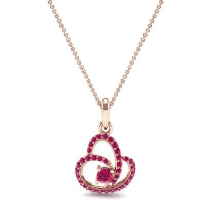 Rolling Curve Ruby Pendant (0.7 CTW) Top Dynamic View