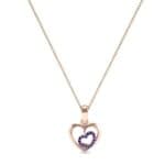 Nested Heart Blue Sapphire Pendant (0.15 CTW) Perspective View