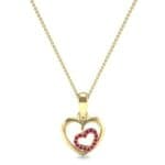 Nested Heart Ruby Pendant (0.15 CTW) Top Dynamic View