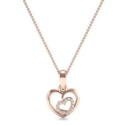 Nested Heart Diamond Pendant (0.1 CTW) Top Dynamic View