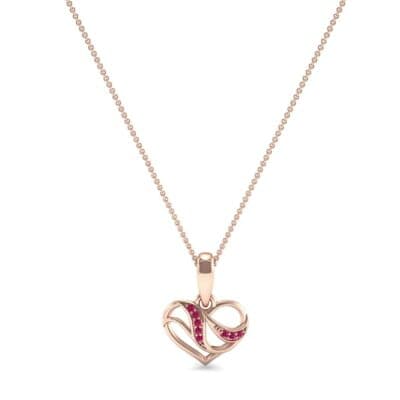 Flowing Heart Ruby Pendant (0.09 CTW) Perspective View