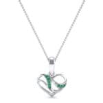 Flowing Heart Emerald Pendant (0.09 CTW) Top Dynamic View