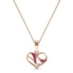 Flowing Heart Ruby Pendant (0.09 CTW) Top Dynamic View
