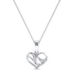 Flowing Heart Crystal Pendant (0 CTW) Top Dynamic View
