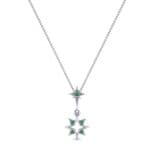 Falling Star Emerald Pendant (0.08 CTW) Perspective View