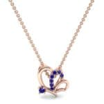 Butterfly Blue Sapphire Pendant (0.07 CTW) Top Dynamic View
