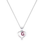 Swirl Heart Ruby Pendant (0.05 CTW) Perspective View