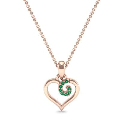 Swirl Heart Emerald Pendant (0.05 CTW) Top Dynamic View