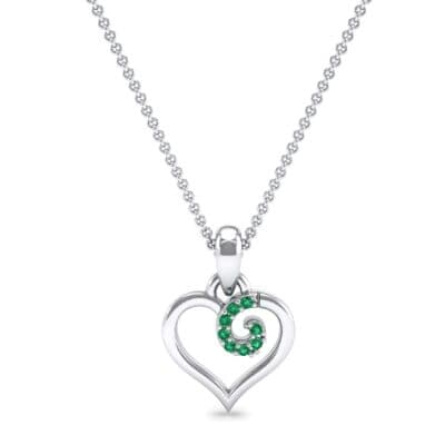 Swirl Heart Emerald Pendant (0.05 CTW) Top Dynamic View