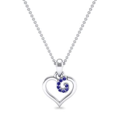Swirl Heart Blue Sapphire Pendant (0.05 CTW) Top Dynamic View