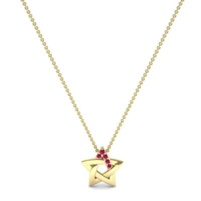 Pentagram Ruby Pendant (0.06 CTW) Perspective View