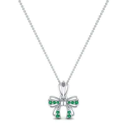 Bow Emerald Pendant (0.16 CTW) Perspective View