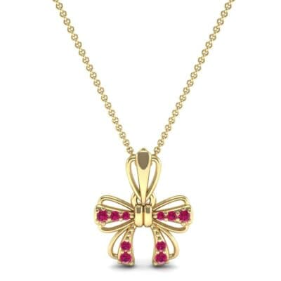 Bow Ruby Pendant (0.16 CTW) Top Dynamic View
