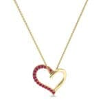 Half-Pave Heart Ruby Pendant (0.26 CTW) Perspective View